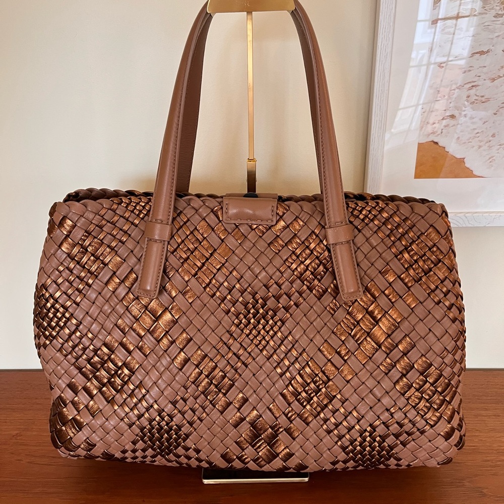 Falor Italy  Woven Leather Tote Bag - Picture 2 of 7